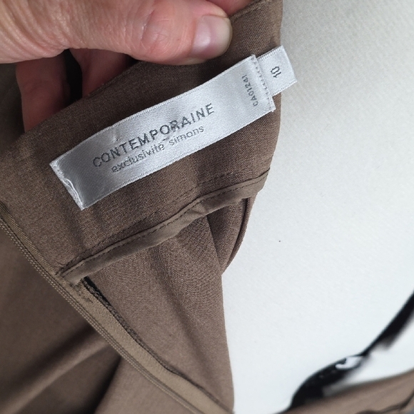 Simons Contemporaine Brown Pleated Midi Skirt Size 10 - Picture 6 of 9